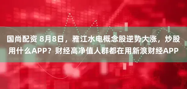 国尚配资 8月8日，雅江水电概念股逆势大涨，炒股用什么APP？财经高净值人群都在用新浪财经APP